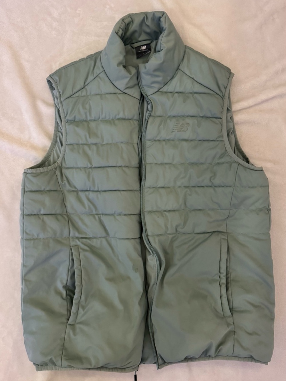 New Balance Men's Light Sage Quilted Puffer Vest